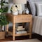 Baxton Studio Adelia Modern Bohemian Natural Rattan and Mahogany Wood 1-Drawer Nightstand 229-13149-ZORO - alternate 2